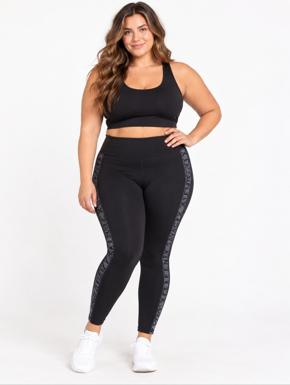 Savage X Fenty Sport Main Player Black High Waist Logo Leggings 1X